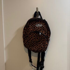 Vans Black and Brown Leopard print Mini Backpack